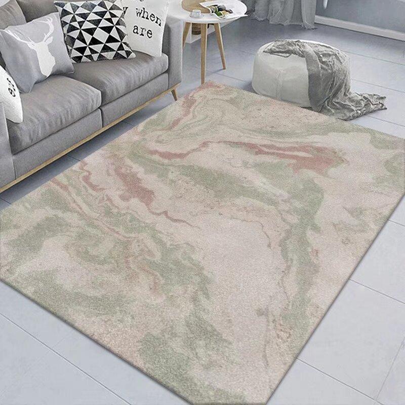 Simple Abstract Carpet, Living Room Sand Room Bedroom Dirt-Resistant Carpet, Large Area Crystal Velvet Floor Mat