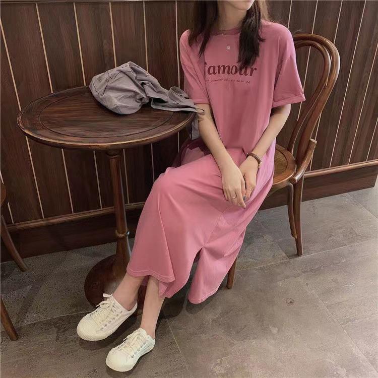 Sommer-Midi-Kleid mit lockerem Schnitt, bedruckt, mit kurzen Ärmeln, für Damen in Übergrößen