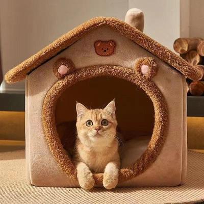 Winter-Ready Cat and Dog Villa: All-Season, Detachable, Washable Pet House for Small Dogs and Cats