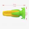 Corn Shape Pet Corn Cob Chew Toy Bottom Suction Cup Teeth Cleaning Dog Toothbrush Toy Squeaky Grinding Interactive Dog Toy