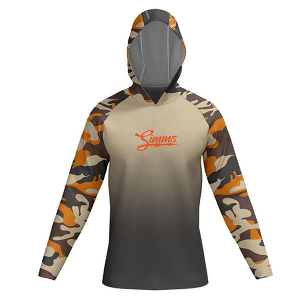 SIMMS Camouflage Fishing Suit Outdoor Sunscreen Suit Summer Long-sleeved T-shirt Quick-drying Breathable Fishing Suit Luya Equipment