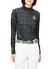 Logomania Golf Mock Neck Long Sleeve Recycled Size M Shirt, Material, Stretch, Women's, Black, (E2MA2732)