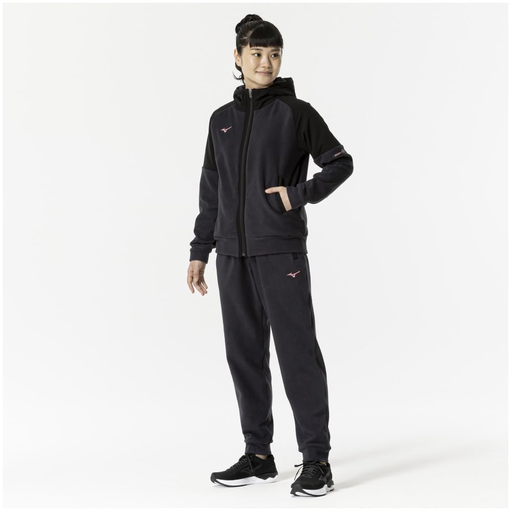Mizuno Waterproof Fleece and Training 32MCB880 Women's Hoodie, Water-Repellent Warm, Wear, Black,
