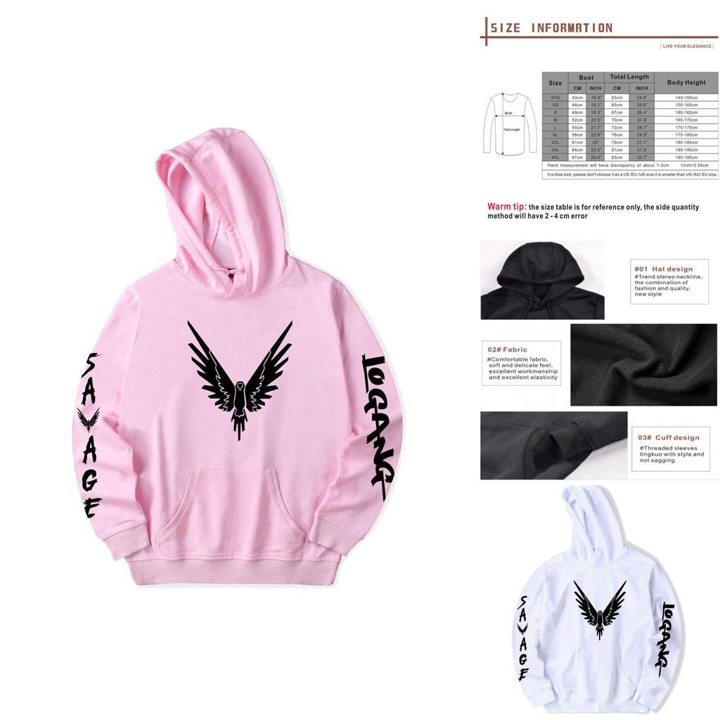 Maverick Logan Paul Herren- und Damen-Kapuzenpullover mit Vogelprint und bequemer Passform
