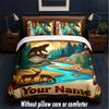 Teddy Bear Theme Custom Text Or Name 3Pcs Bedding Set,1 Flat Sheet & 2 Pillowcases Personalized Home Bedding