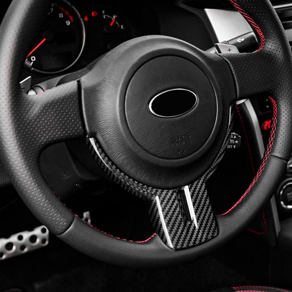 AIRSPEED Carbon Fiber Steering Wheel Button Stickers for Subaru BRZ ZC6 and Toyota 86 ZN6 Interior Black (2009-2011), Panel,
