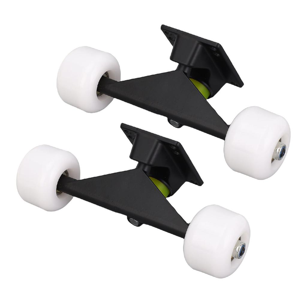 2PCS Skateboard Trucks Set with 4 Wheels Aluminum Alloy 5 Inch Shock Absorption Longboard Truck for Replacement Black