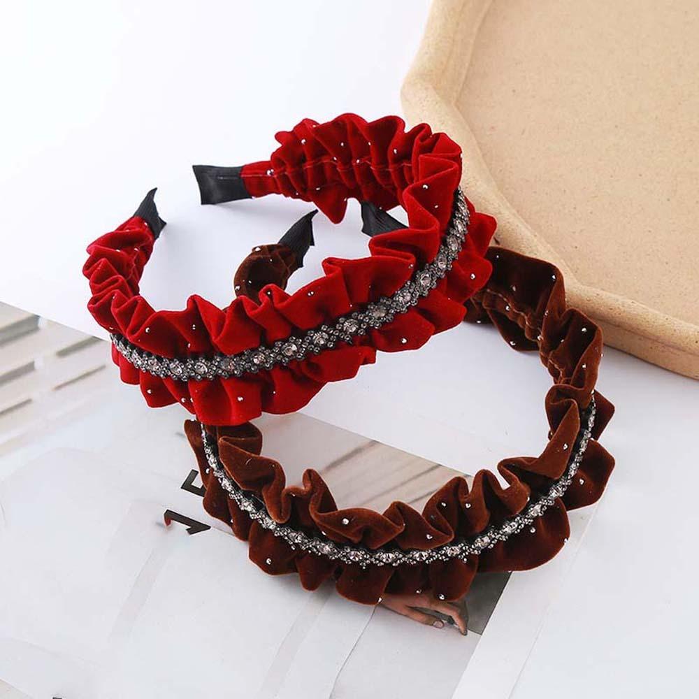 Elegant Shiny Rhinestone Headband French Style Women Sequin Hairband  Party