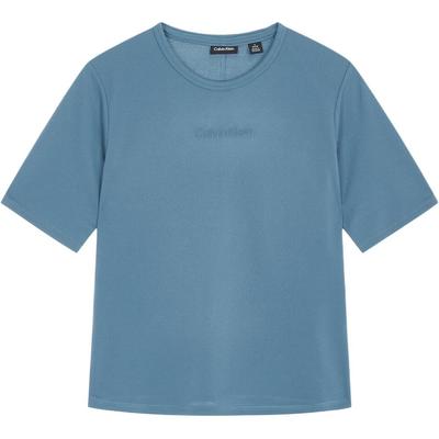Slim Fit Solid Color Short Sleeve T-Shirt Women Tops Blue 4WS4K238-420