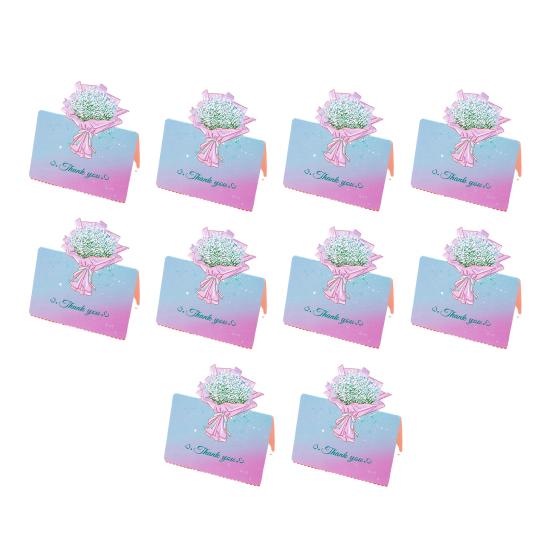 Holiday Blessing Card 10Pcs 3D Bouquet Greeting Card, Thank You Best Wishes Folding Floral Note for Mother's Day Father's