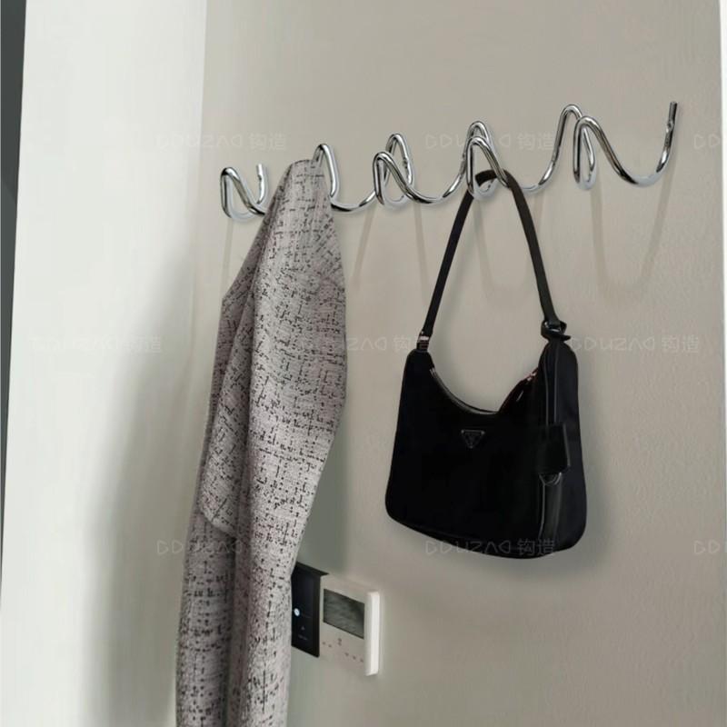 MOMO Minimalist Hooks Entry Bauhaus Coat Rack Wall Hanging Wall Behind Door Entryway Clothes Hat Hooks Electroplated Metal Hooks
