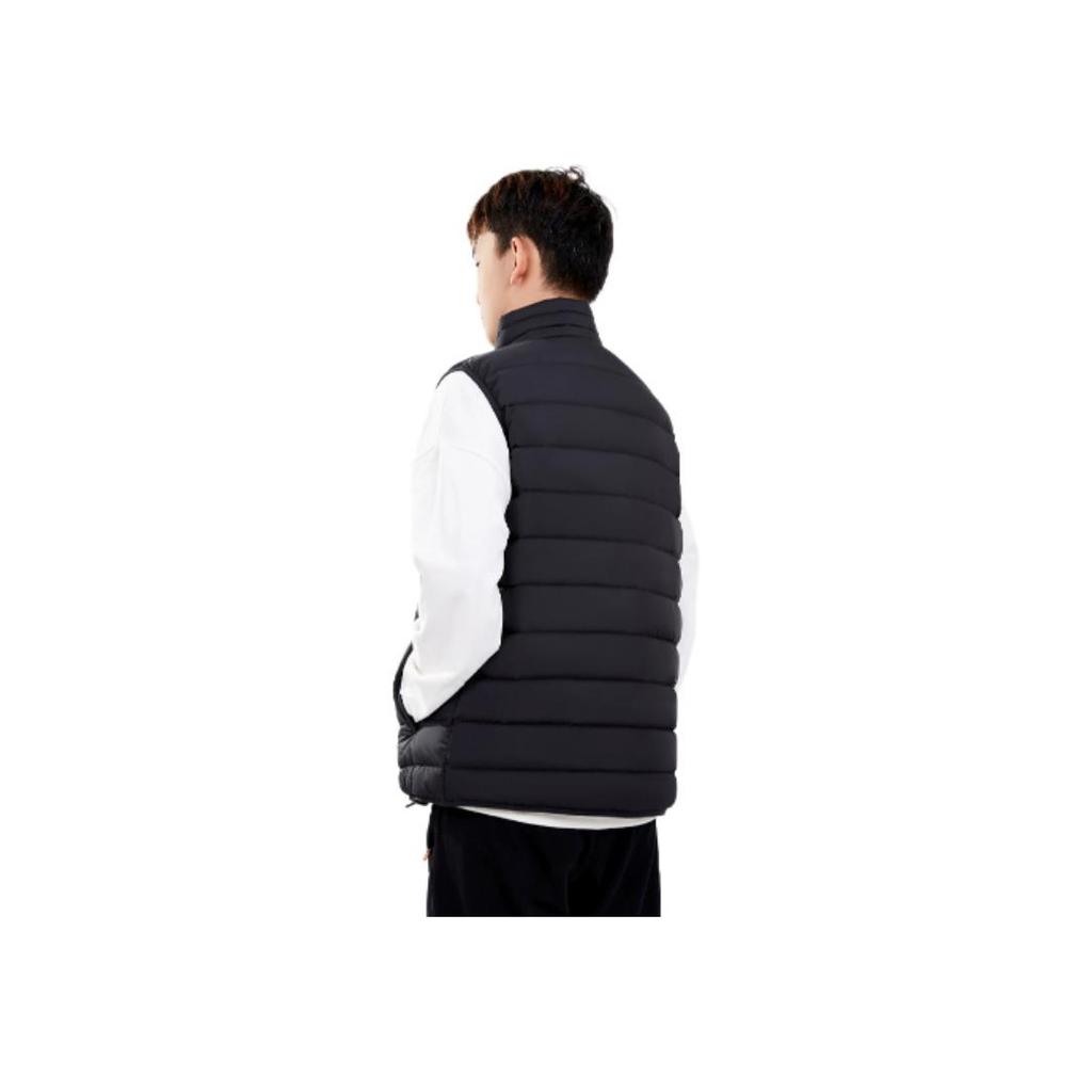 Li Ning Badminton Series Solid Color Stand Collar Down Vest Unisex Vests Black AMRT063-1
