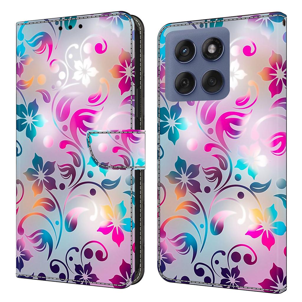 Pro Motorola Edge 60 Fusion 5G/Edge 60 5G Pouzdro Peněženka Stojan Vzorový Tisk PU Kůže Vyklápěcí Kryt na Telefon