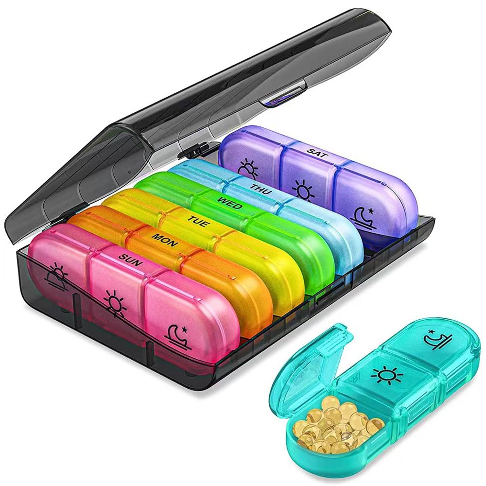 

1Pcs Pill Box 7 Days Organizer 21 Grids 3 Times One Day Compact Travel Featuring Large Compartments For Vitamins Medicine Fish Oils