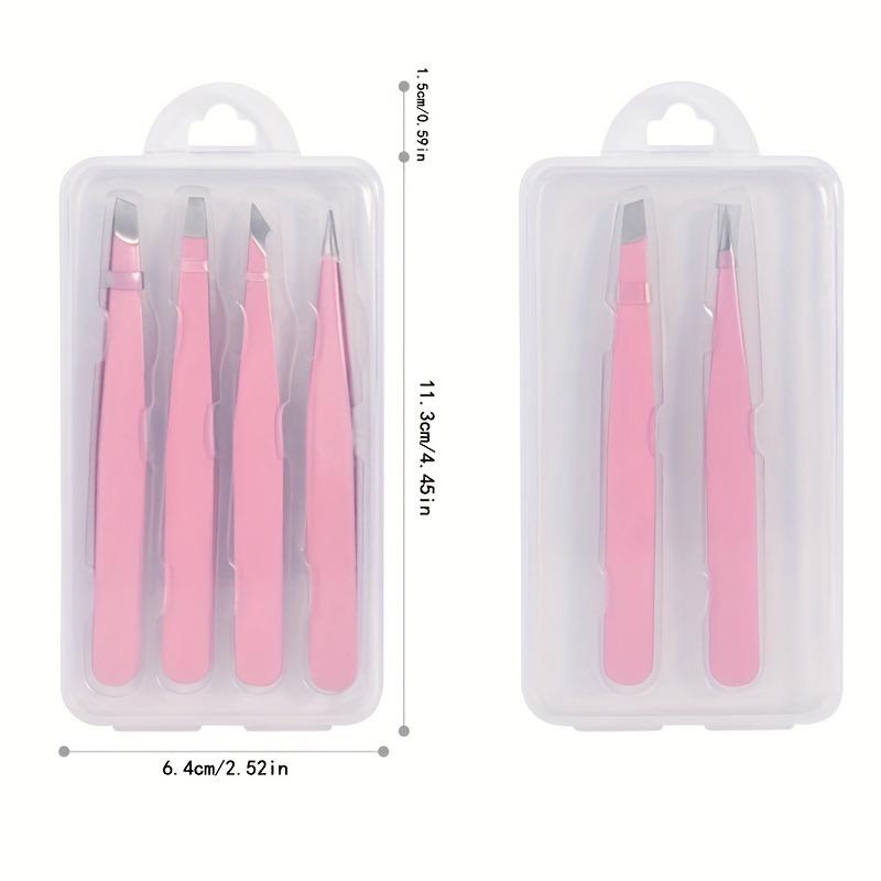 4pcs Eyebrow Tweezers Set Stainless Steel Precision Tweezers For Hair Removal