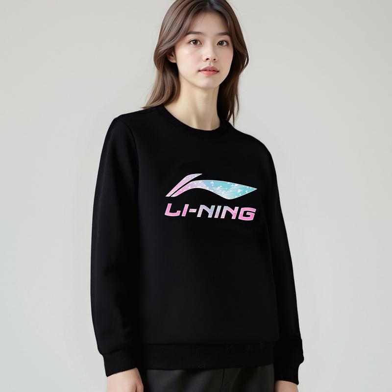 Li Ning Pullover Simple Comfortable Sports Versatile Trendy Sweatshirt Women Sweatshirt AWDVJ50-1