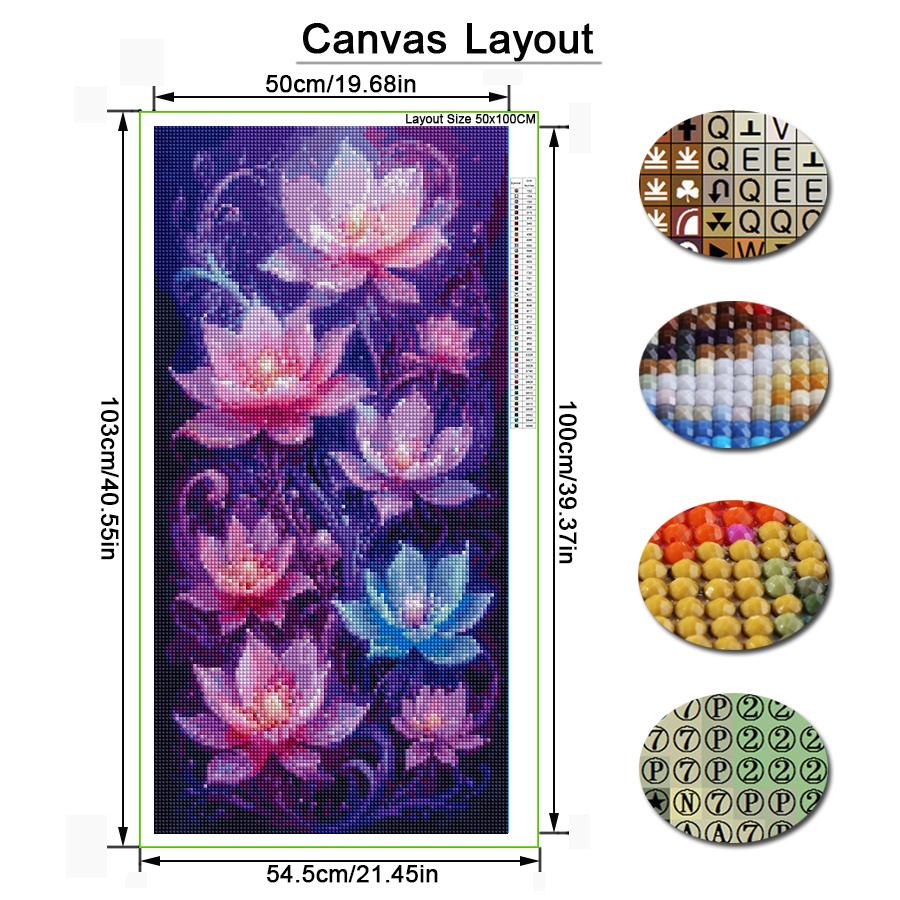 Colorful Flowers Large Size Diamond Painting Floral Diy Full Square Round Drill Rhinestone Embroidery Mosaic Cross Stitch Kits