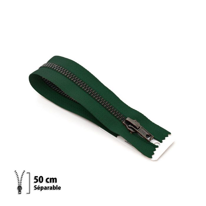 Fermeture éclair - ECLAIR - Z19 - Laiton séparable - 50 cm - Vert lichen