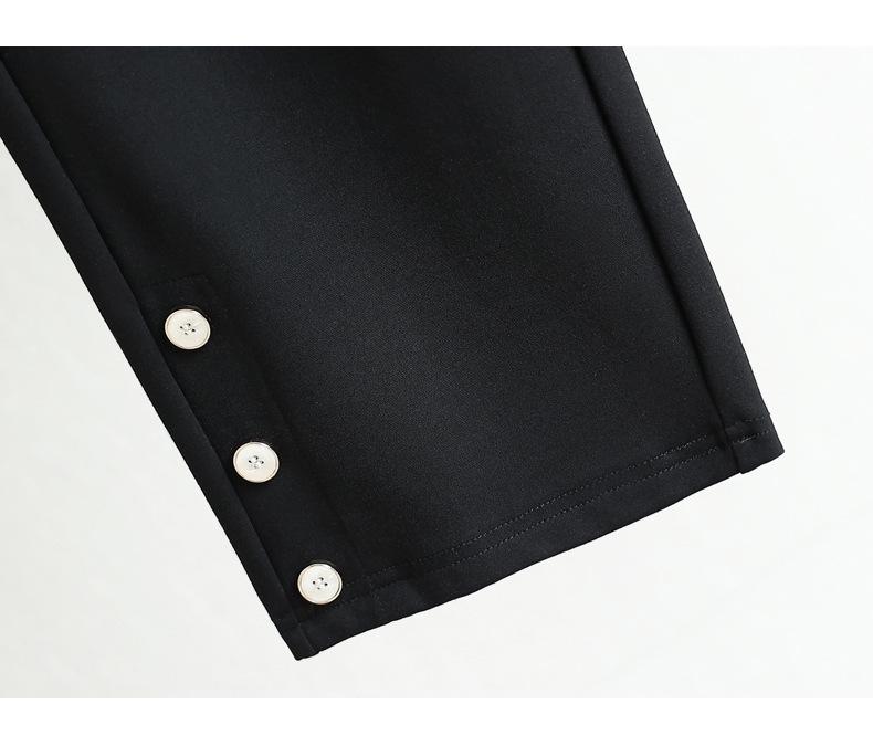 Dámské nadměrné zeštíhlující kalhoty s vysokým pasem na jaro/podzim - Volný, ležérní střih