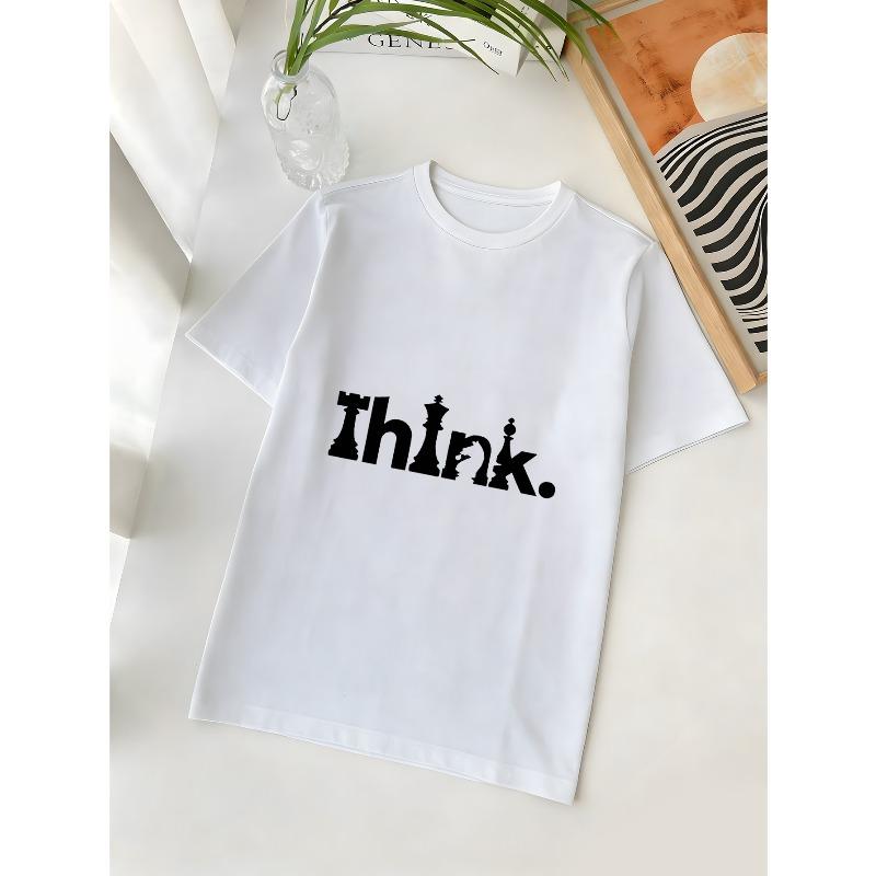 European sizes Boys Trendy Fun Printed T-Shirt, New Summer Style Chess Theme , Multiple Colors Available, Comfortable and Breathable 110 белый