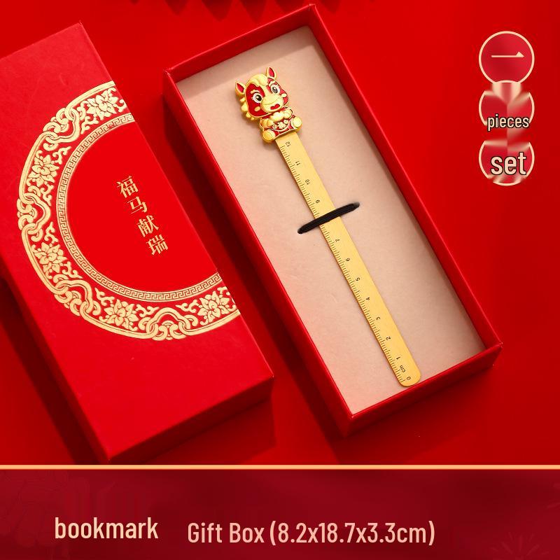 Exquisites Metall-Lesezeichen-Geschenkset zum Jahr des Pferdes - Klassischer chinesischer Stil aus der Verbotenen Stadt