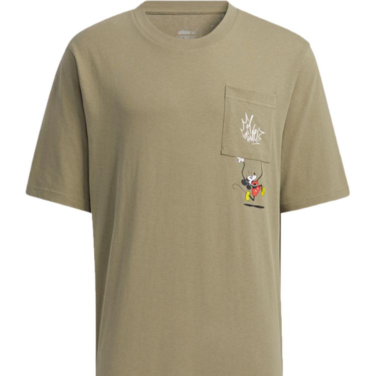 Adidas Neo Disney Mickey Mouse Graphic Print Sport Shortsleeve Tee Men Tops Green HF0455