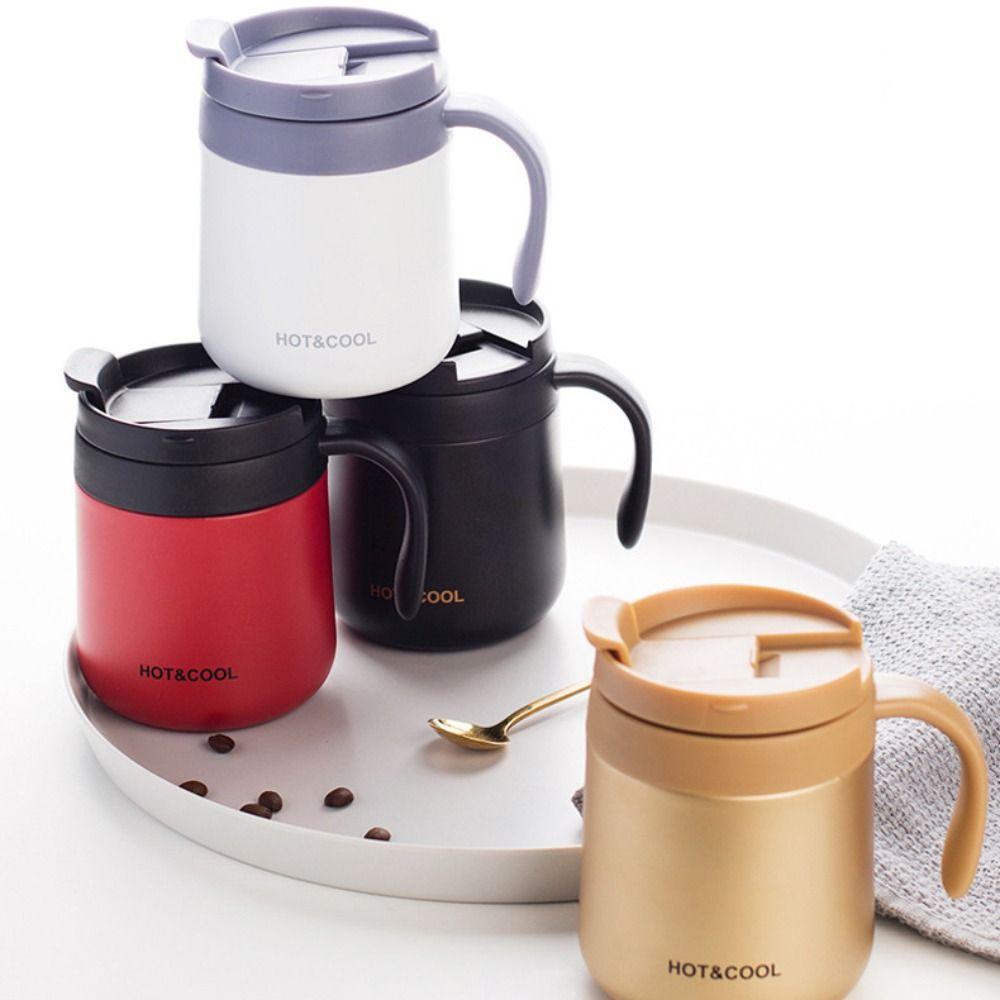 Kaffeebecher aus Edelstahl Einfarbige Wasserflasche Trinkgeschirr Isolierbecher Heiße und Kalte Getränke