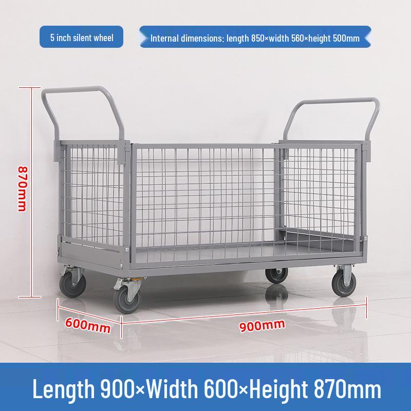 Warehouse Mesh Cart - Multi-Functional Folding Hand Truck for Silent Transport and Load-Bearing Handling