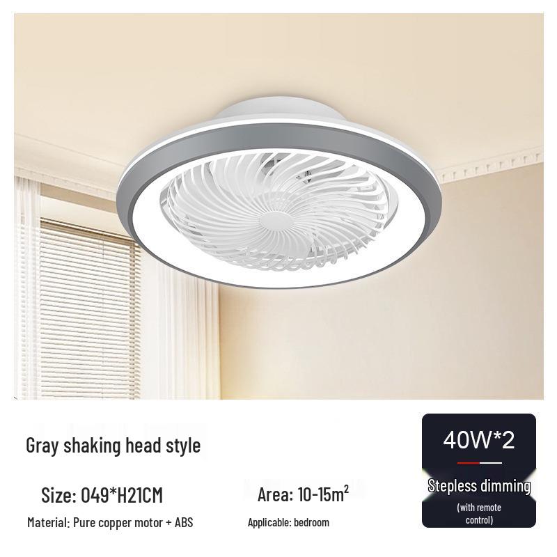Smart Silent Ceiling Fan with 360° Rotating Light for Living Room or Bedroom