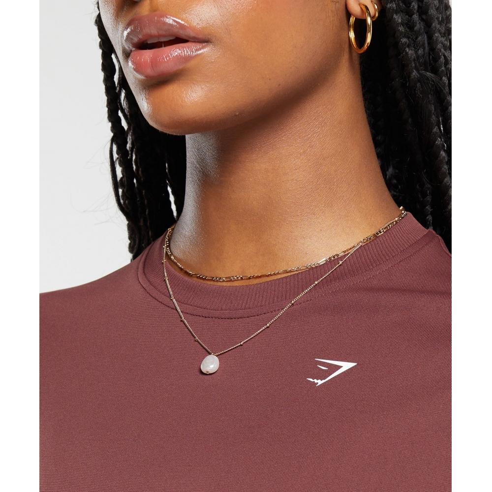 Gymshark Každodenní bezešvé tričko Burgundově hnědé B8a4n Rbqv