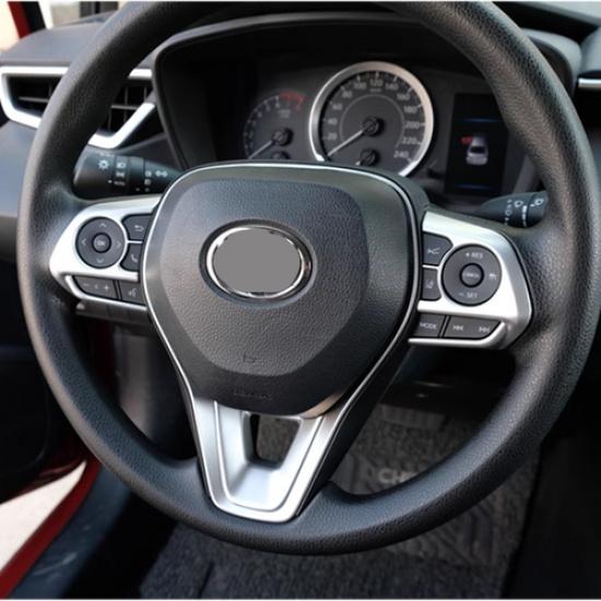 Matte Steering Wheel Decor Frame Trim 3PCS For Toyota RAV4 -2024