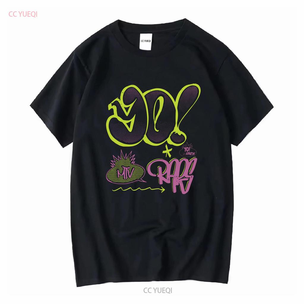 MTV 80s Music Television Yo Raps Graffiti Logo Mens T Shirt vintage Washed Slightly Versatile designer clothes Casual