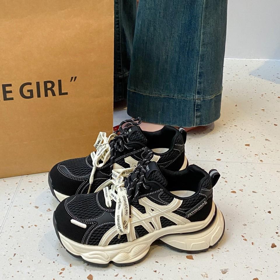 [Uncle Shoes] Thick-soled Casual Sports Shoes Are Light and Heightening, Dad Shoes Autumn Small 2025 Breathable New Feet Retro