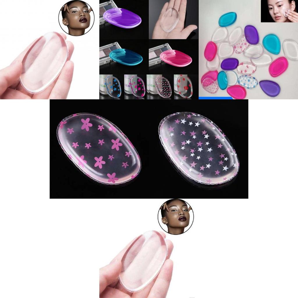 Transparent Silicone Leaf Shaped Makeup Puff Dry Wet Dual-use 6.3*4cm