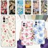 Phone Case For Xiaomi Mi 15 14 13 12 11 Lite 15T 13T 12T Pro Poco X7 X6 X5 Pro 5G X3 NFC F7 F6 F5 Cover Soft Pale Little Flower