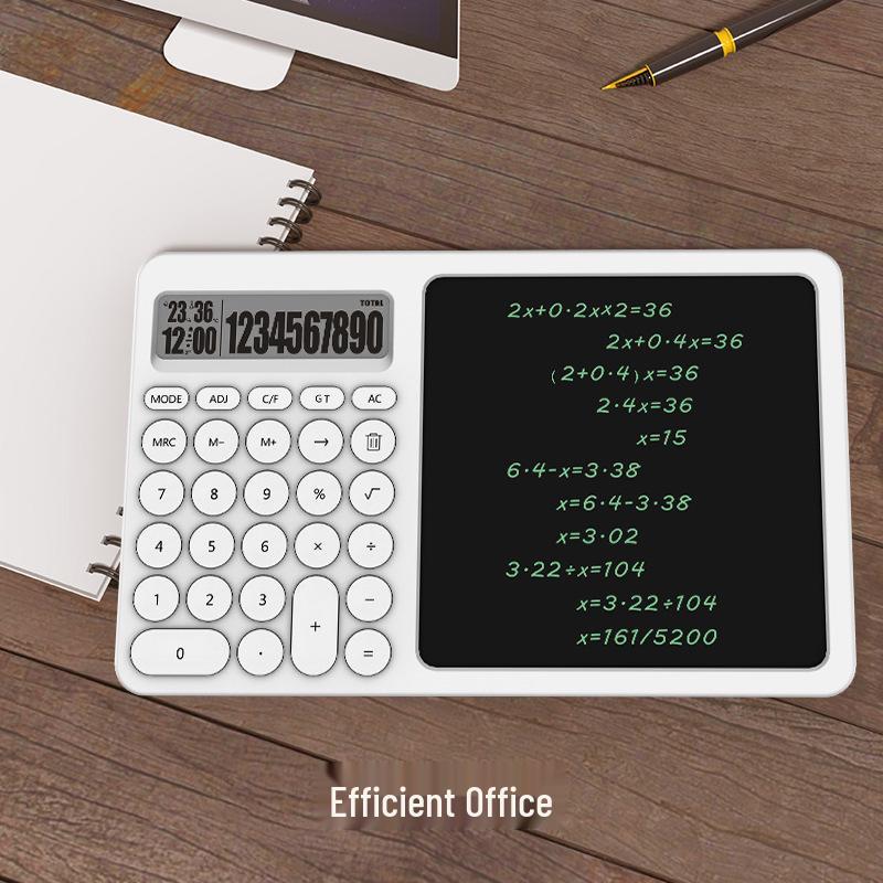 LCD Writing Tablet with Calculator & Stand - Desktop Office Calendar & Message Board