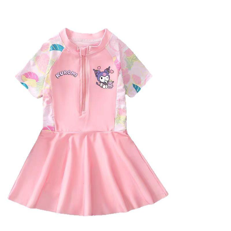 Children's swimsuit girls' sunscreen swimsuit small medium and large children's cute princess little girl one-piece cartoon swimsuit skirt