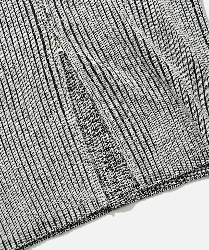 Vastic Two-Tone Knit Zip-Up_White / Black