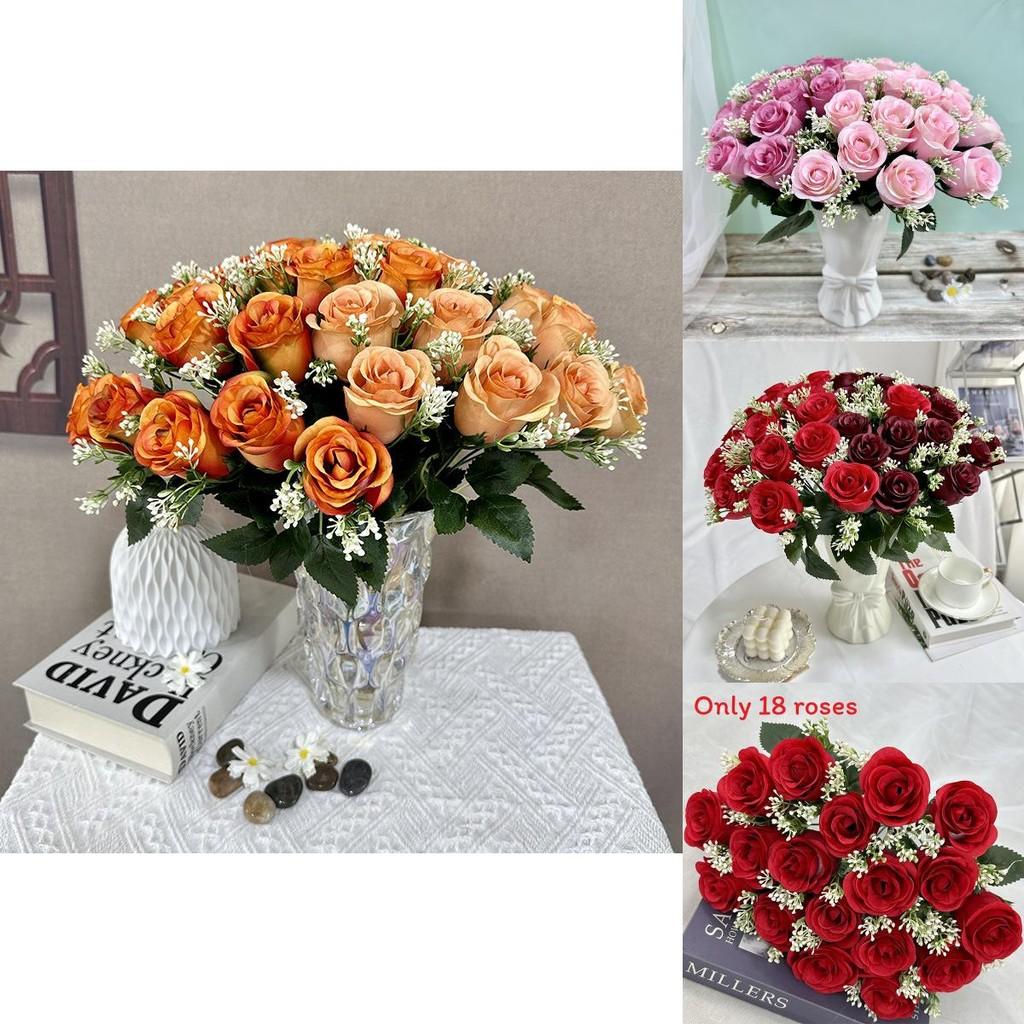 Artificial Rose Floral Arrangement 18 Head For Wedding Venue And Home Decoration