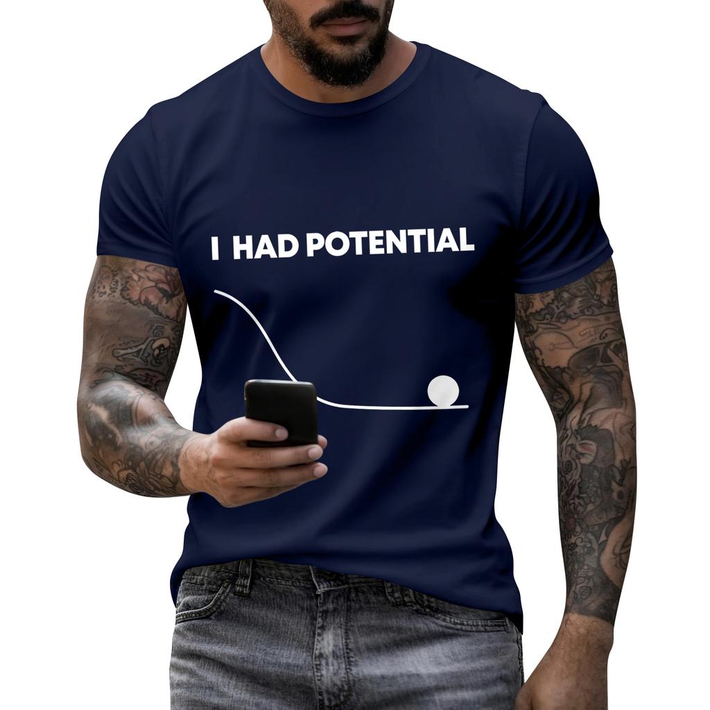 Men's Casual Letter Print Short-Sleeve T-Shirt
