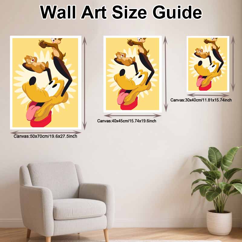 Disney Diamond Art Painting Kit – Chip N Dale Sparkling Craft, Home Wall Decor, Handmade Gift