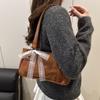 Yogodlns New Fashionable Oil Wax Leather Cylinder Handbag Women's Commuter Crossbody Bag Pure Color Crossbody Bag Retro Style