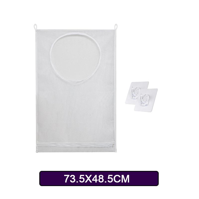 

1/4pc Dirty Clothes Storage Bag Basket Frame Bucket Foldable Mesh Laundry Bag Bathroom Wall Hanging Clothing Organizer with Hook 1pcs