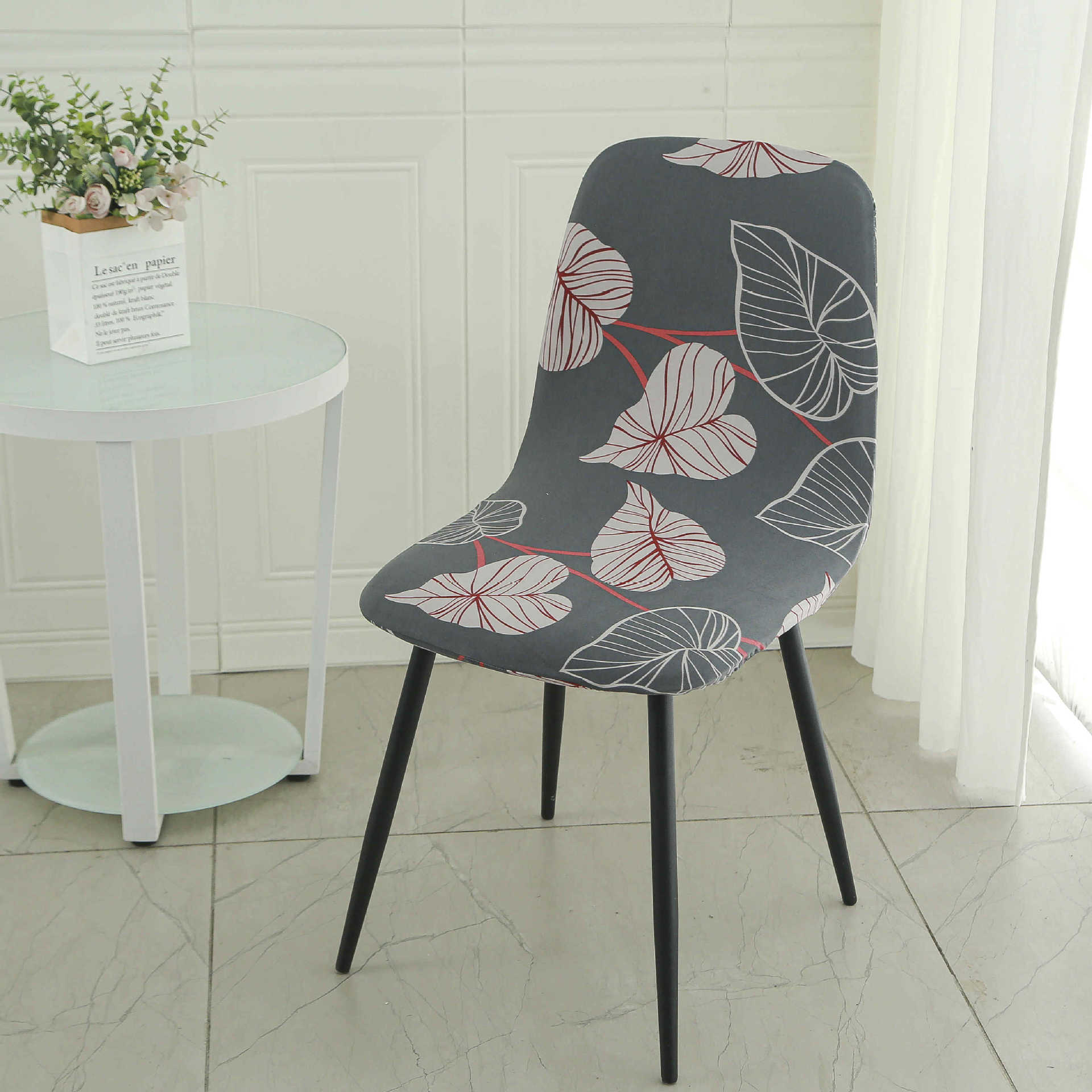 Elastic Chair Cover Full-inclusive Dining Table and Chair Cover Universal Home Use Stool Cover Four Seasons Elastic Nordic Dining Chair Cover 48*45*40cm