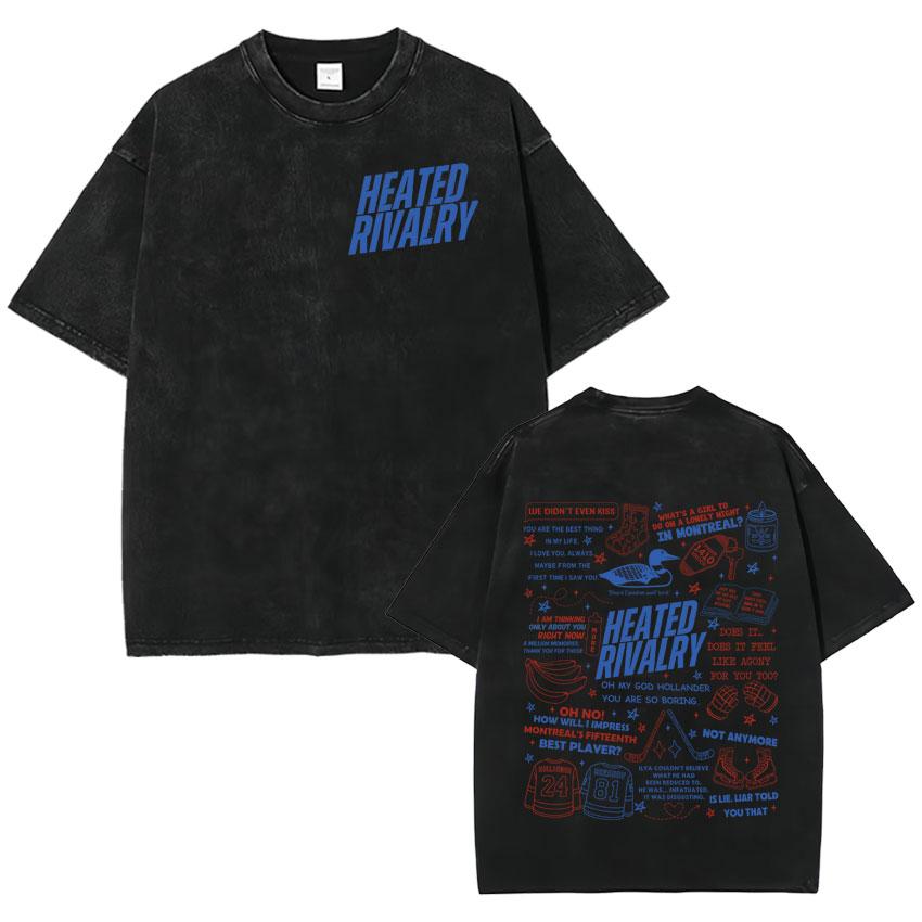 2026 Heated Rivalry Ilya Rozanov 81 Trendy Graphics T Shirt Vintage Washed Mens Oversized Cotton Crewneck Cozy Tshirt Teenagers