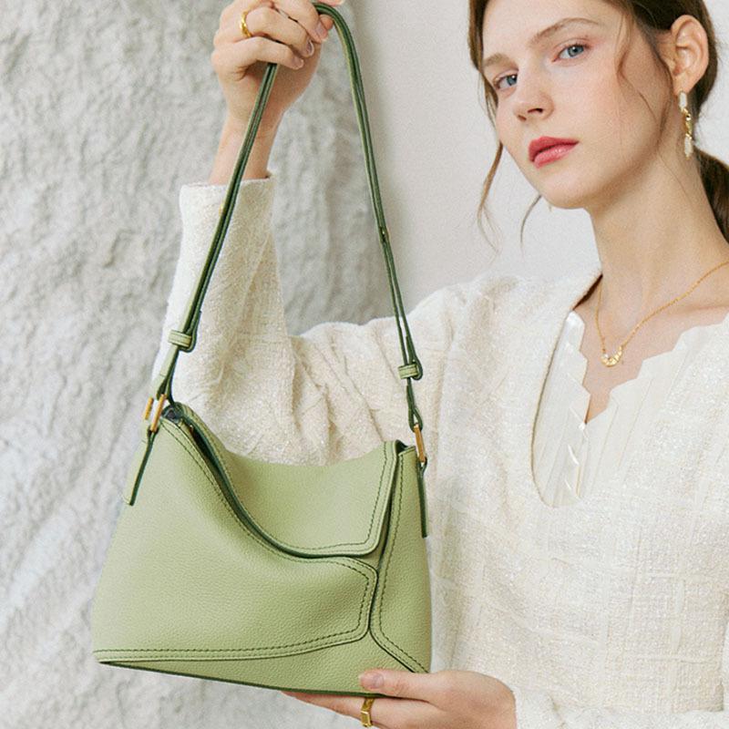 

Women s Single-shoulder Crossbody Leather Geometric Tote Bag, Green Bag