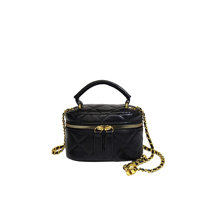 

Легкая роскошная мини-цепочка, маленькая квадратная сумка, повседневная, простая, однотонная, клетчатая, сумка через плечо, женская, свежая, симпатичная, сумки через плечо Mini(Max Length<20cm)