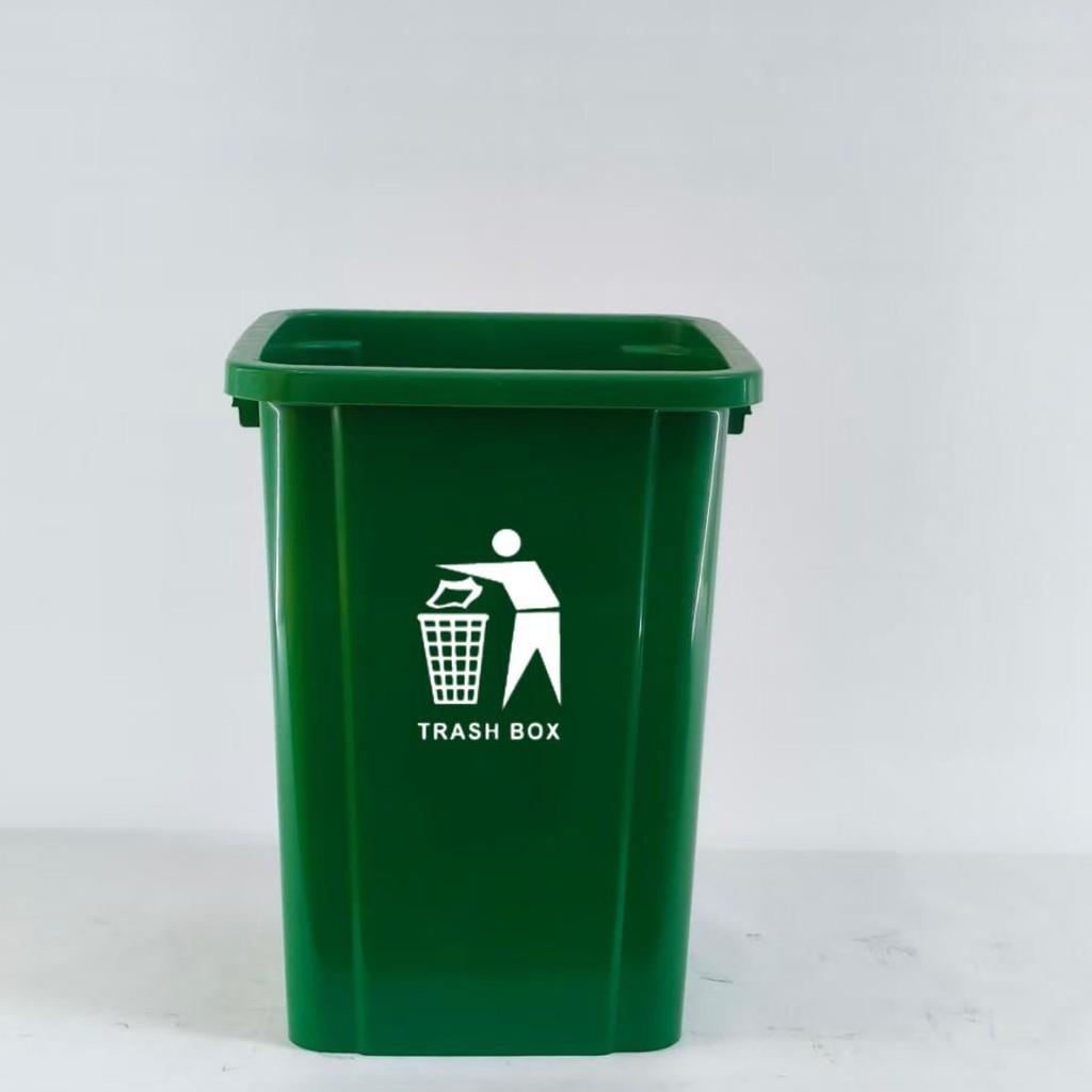 Square Extra Large Trash Can - Durable, Lidless Design for Commercial, Kitchen, or Outdoor Use
