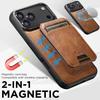For Magsafe Case For iPhone 17 Pro Max 14 12 13 15 16 Pro Max Plus Leather Wallet Card Holder Slots Magnetic Back Cover K0026