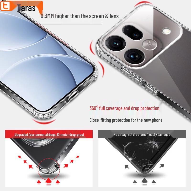 OPPO Find X9s Pro Airbag Transparent TPU Phone Case